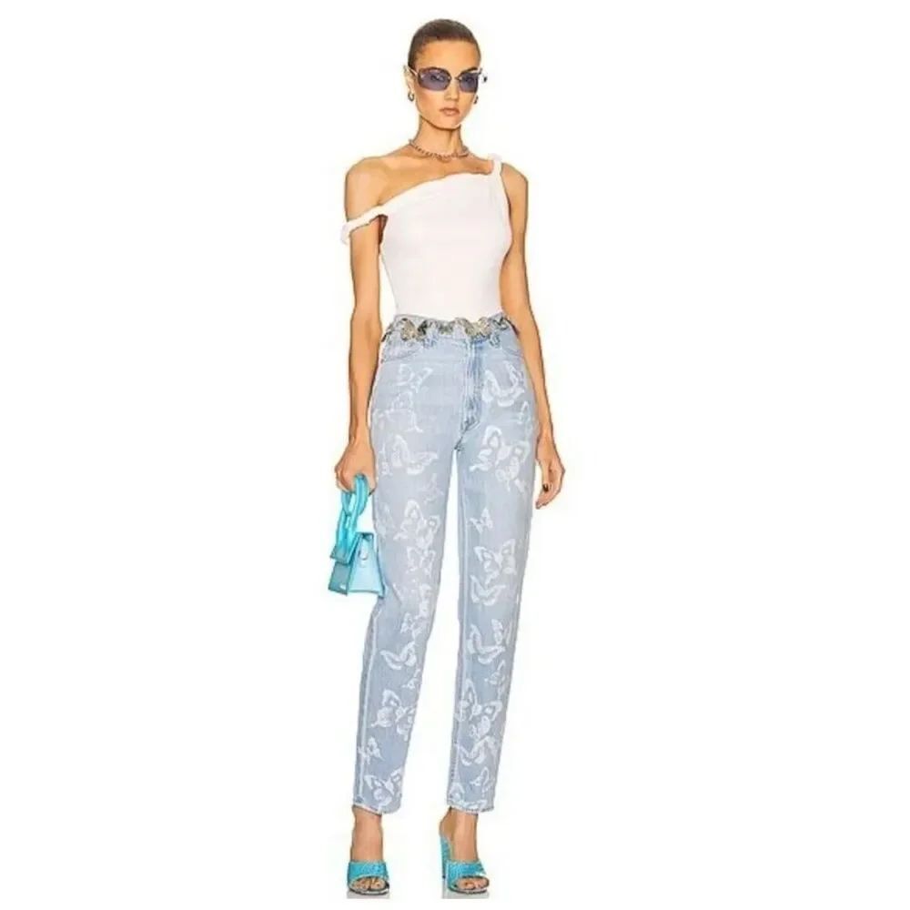 MOTHER SNACKS High Waisted Twizzy Skimp Bread & Butterfly Jeans Size 27